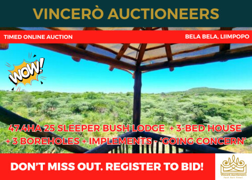 47Ha Bush Lodge Business Near Bela-Bela, Limpopo