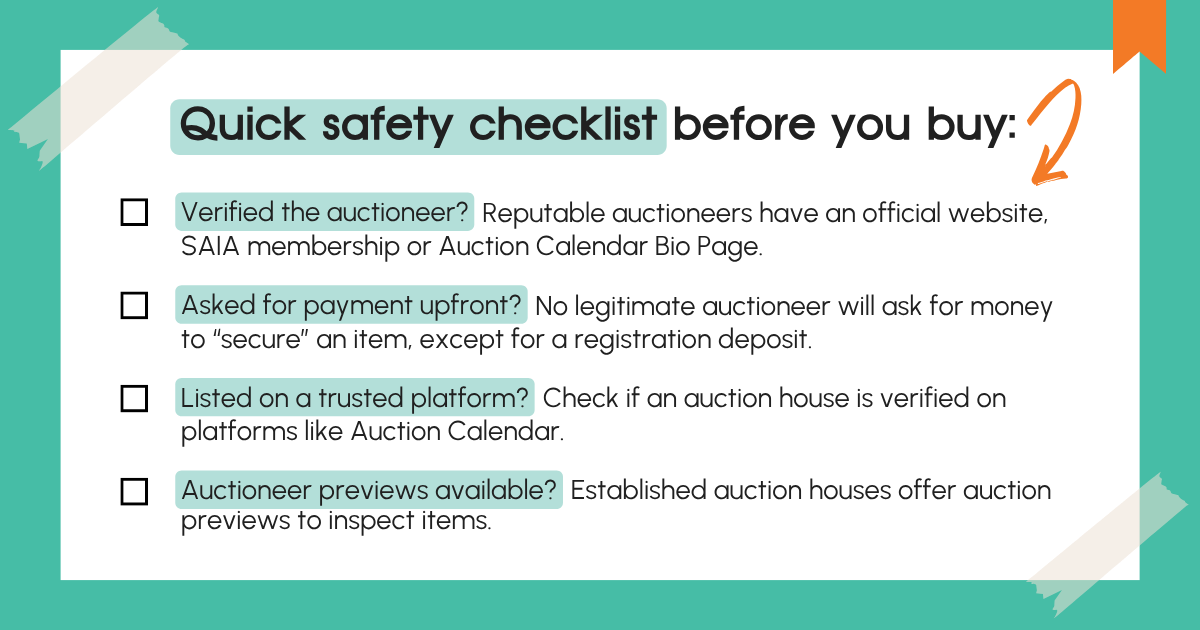 An Anti Scamming Auction Checklist
